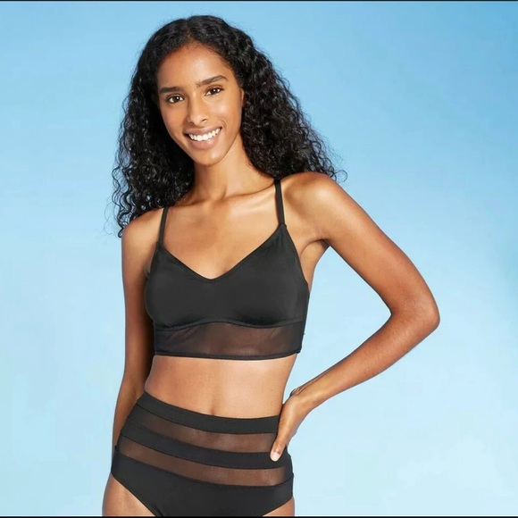 Shade & Shore Other - NWT Shade & Shore Women's Mesh Longline Bralette Bikini Top